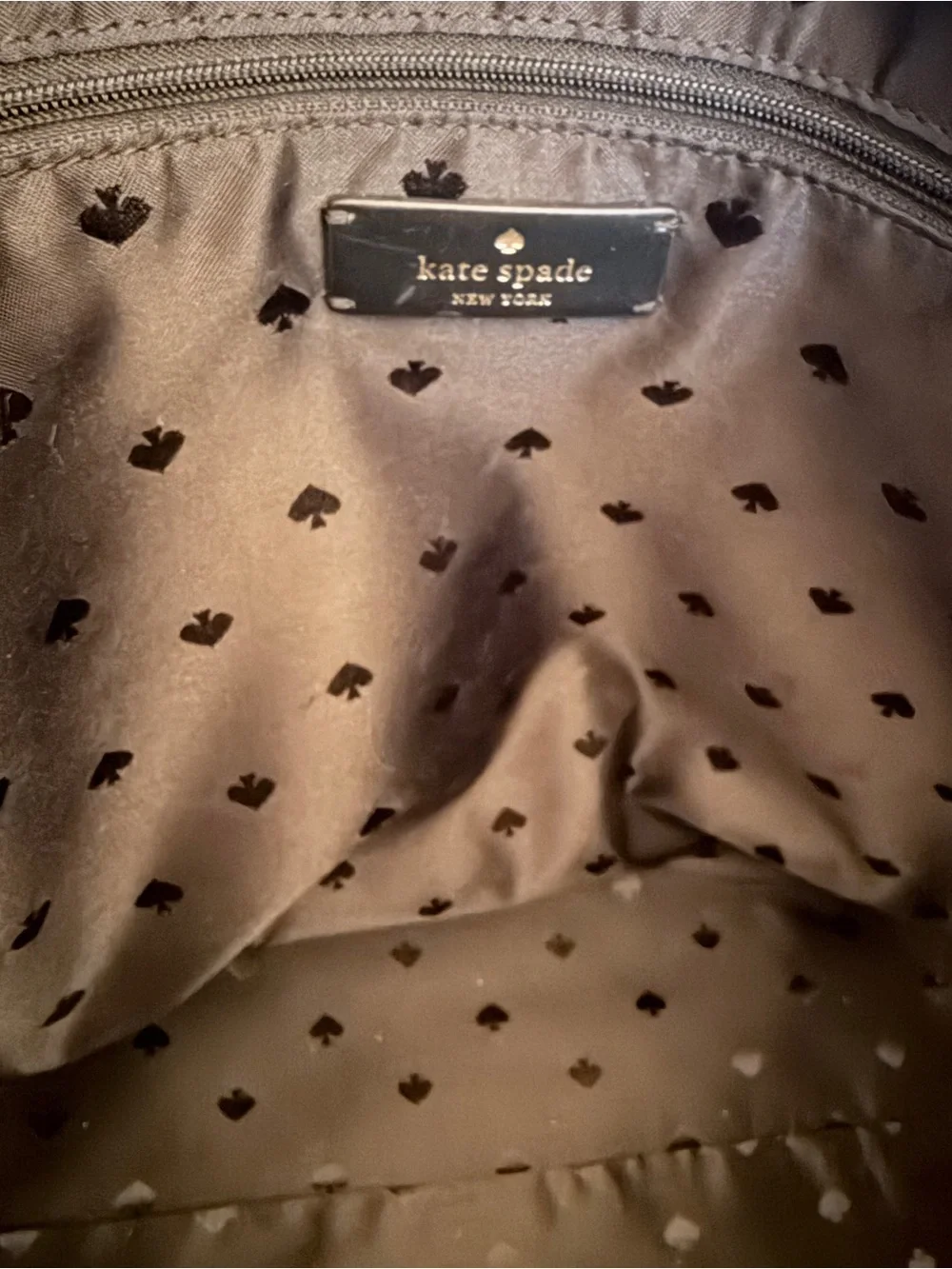 kate spade Black Leather Tote with Front Pocket and Tag